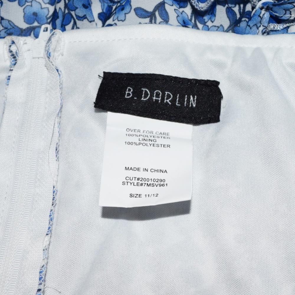 NWT BEE DARLIN JUNIORS FLORAL PRINT SHORT MINI DRESS 11/12 - Picture 7 of 7